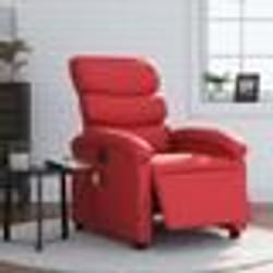 vidaXL Fauteuil de massage inclinable électrique rouge similicuir