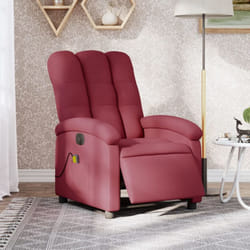 Vidaxl - Fauteuil de massage inclinable électrique Rouge bordeaux Tissu