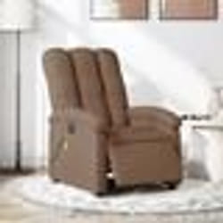 vidaXL Fauteuil inclinable de massage électrique marron tissu