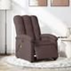 vidaXL Fauteuil de massage inclinable électrique Marron foncé Tissu