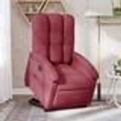 vidaXL Fauteuil inclinable électrique rouge bordeaux tissu