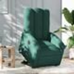 vidaXL Fauteuil inclinable électrique vert foncé tissu