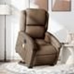 vidaXL Fauteuil inclinable de massage électrique Marron Tissu
