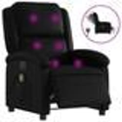 vidaXL Fauteuil de massage inclinable électrique noir similicuir