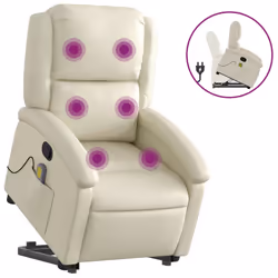 VidaXL 3204234, Simili-cuir, Crème, mousse, 110 kg, 710 mm, 865 mm