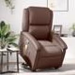 vidaXL Fauteuil inclinable de massage Marron Similicuir