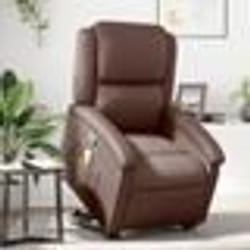 vidaXL Fauteuil inclinable de massage Marron Similicuir