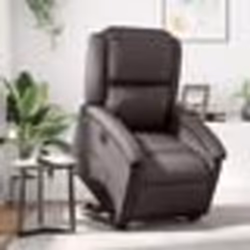 vidaXL Fauteuil inclinable électrique marron foncé cuir véritable