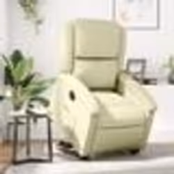 vidaXL Fauteuil inclinable électrique crème cuir véritable