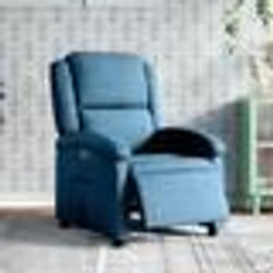 vidaXL Fauteuil inclinable électrique bleu velours