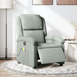 Vidaxl - Fauteuil inclinable électrique de massage gris clair velours