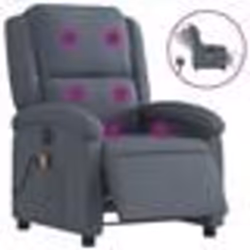 vidaXL Fauteuil inclinable de massage électrique gris foncé velours