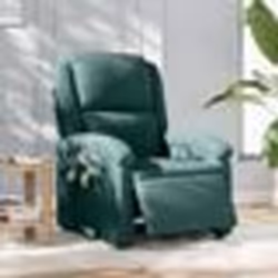 vidaXL Fauteuil inclinable de massage électrique vert foncé velours