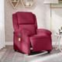 vidaXL Fauteuil inclinable massage électrique rouge bordeaux velours
