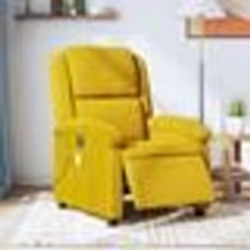 vidaXL Fauteuil inclinable de massage électrique jaune velours