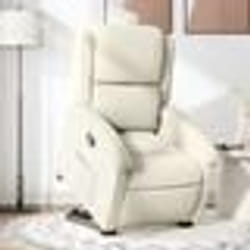 vidaXL Fauteuil inclinable Crème Velours