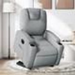 vidaXL Fauteuil inclinable électrique gris clair tissu