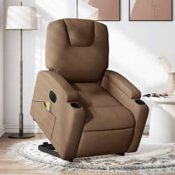 Vidaxl - Fauteuil Inclinable De Massage Électrique Marron Tissu
