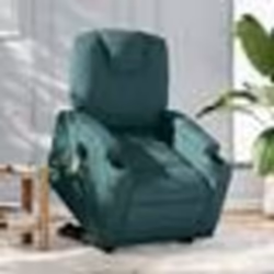 vidaXL Fauteuil inclinable de massage électrique Vert foncé Tissu