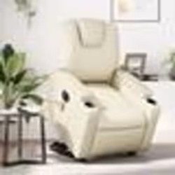 vidaXL Fauteuil inclinable de massage électrique crème similicuir