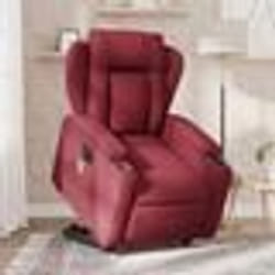 vidaXL Fauteuil inclinable de massage électrique Rouge bordeaux Tissu