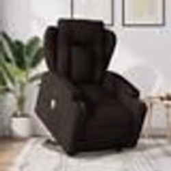 vidaXL Fauteuil inclinable de massage électrique Marron foncé Tissu