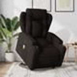 vidaXL Fauteuil inclinable de massage électrique Marron foncé Tissu