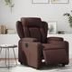 vidaXL Fauteuil inclinable électrique Marron Similicuir