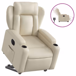 VidaXL 3204545, Simili-cuir, Crème, mousse, 110 kg, 770 mm, 945 mm