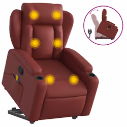 VidaXL 3204555, Simili-cuir, Rouge, mousse, 110 kg, 770 mm, 945 mm