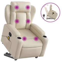 VidaXL 3204559, Simili-cuir, Crème, mousse, 110 kg, 770 mm, 945 mm