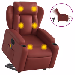 VidaXL 3204569, Simili-cuir, Rouge, mousse, 110 kg, 770 mm, 945 mm