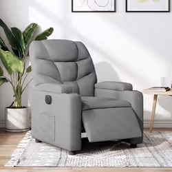 vidaXL Fauteuil inclinable électrique Gris clair Tissu