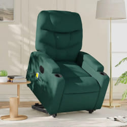 vidaXL Fauteuil de Massage - Vert foncé