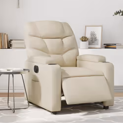 vidaXL Fauteuil inclinable électrique Crème Similicuir