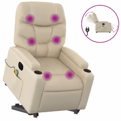VidaXL 3204666, Simili-cuir, Crème, mousse, 110 kg, 740 mm, 890 mm