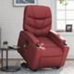 vidaXL Fauteuil inclinable de massage Rouge bordeaux Similicuir