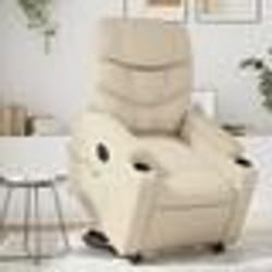 vidaXL Fauteuil inclinable de massage électrique crème similicuir