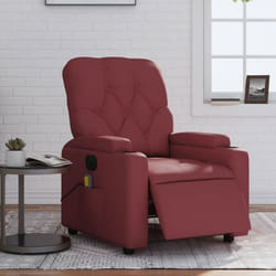 vidaXL Fauteuil de Massage Inclinable Électrique Chaise de Relaxation avec Dossier et Repose-pied Réglables Siège de Salon