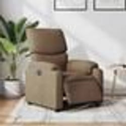 vidaXL Fauteuil inclinable électrique Marron Tissu