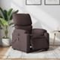 vidaXL Fauteuil de massage inclinable électrique Marron foncé Tissu