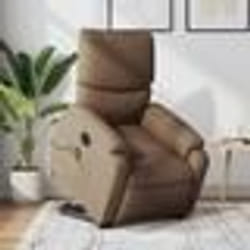 vidaXL Fauteuil inclinable de massage électrique Marron Tissu