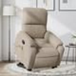 vidaXL Fauteuil inclinable de massage taupe tissu microfibre