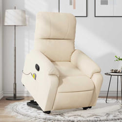 Vidaxl - Fauteuil inclinable de massage beige tissu microfibre