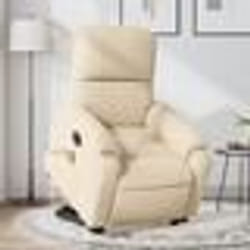 vidaXL Fauteuil inclinable de massage électrique crème