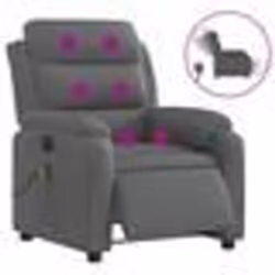 vidaXL Fauteuil inclinable de massage électrique gris foncé tissu