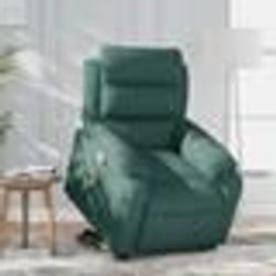 vidaXL Fauteuil inclinable de massage Vert foncé Tissu