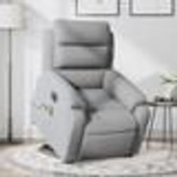 vidaXL Fauteuil inclinable de massage électrique Gris clair Tissu