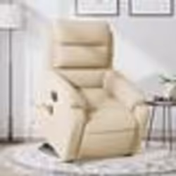 vidaXL Fauteuil inclinable de massage électrique Crème Tissu