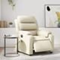 vidaXL Fauteuil de massage inclinable électrique crème similicuir